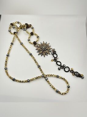 Seasonal Whispers Swarovski Crystal Star Floral Adjustable Belt Necklace